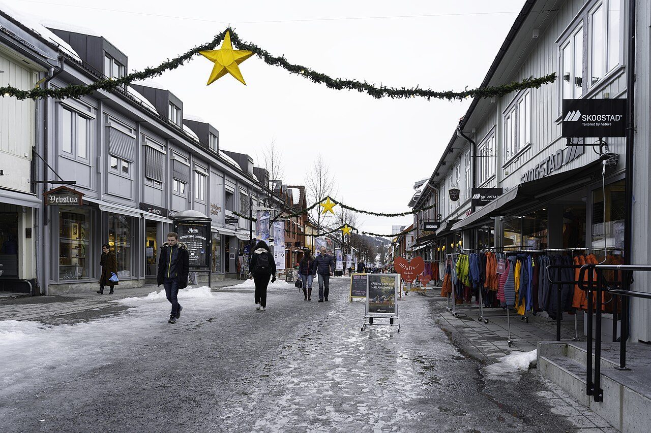 Gågata i Storgata på Lillehammer